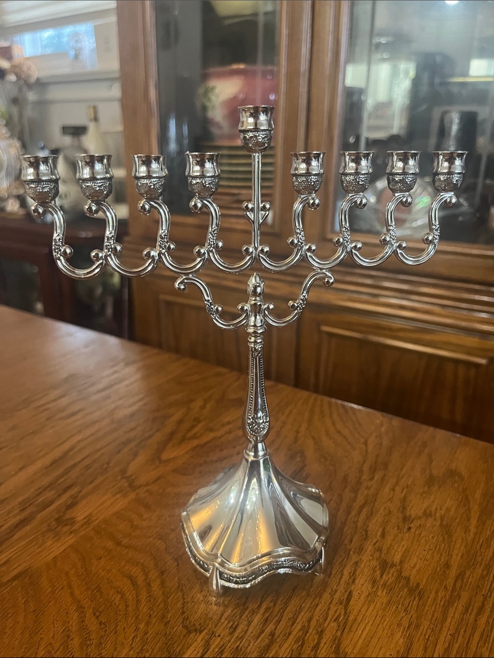 6x7 menorah silver finished